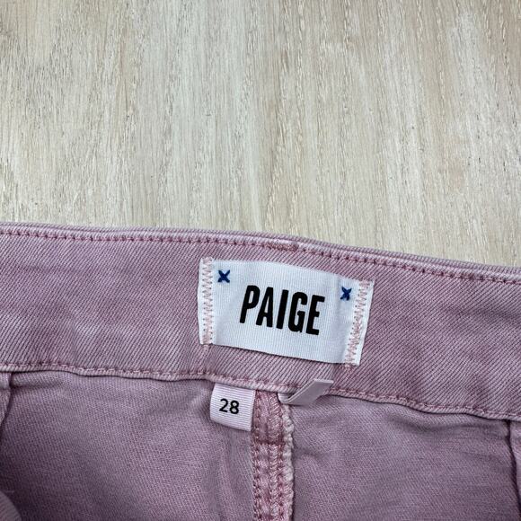 Paige Romy Flat Front Weekend Chino Rose Pink Cropped Trouser Dress Pants 28 - Picture 9 of 15